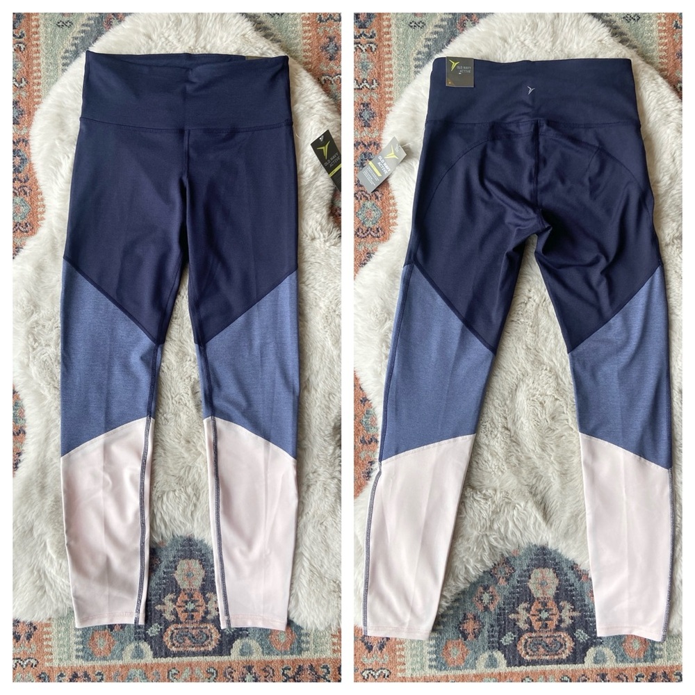 Old Navy active legging colorblock blue pink compression sculpting active pant M - Picture 2 of 16